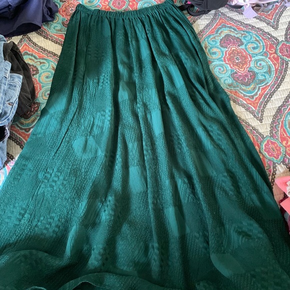 emerald green maxi skirt